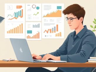 “Young adult managing personal finances with laptop, financial growth charts, and savings icons showing how to grow your wealth step by step”