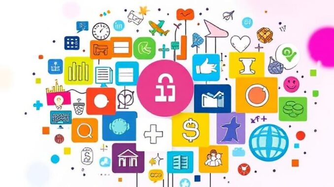 25e67344-b9fc-4164-bd41-06b69a4b7fff Colorful digital collage illustrating diverse topics including finance, technology, health, travel, and culture representing The Eclectic Edge’s all-in-one knowledge platform.