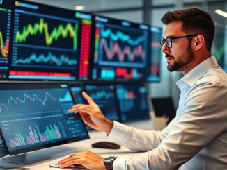 Professional using PulsePoint Markets dashboard to analyze real-time financial data and market trends
